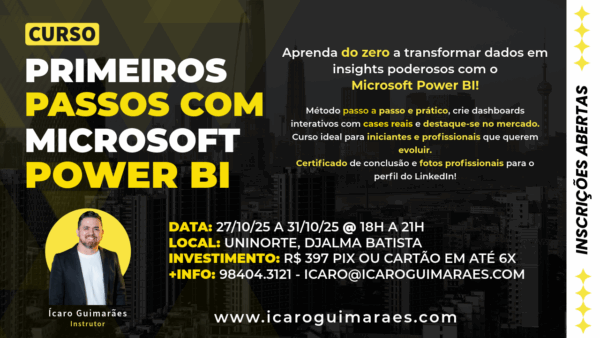 Curso "Primeiros Passos com Microsoft Power BI" - Turma de Outubro